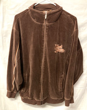 VTG Phat Farm Track Suit Warm up Jacket Large Brown Velour Zip Hip Hop 90s