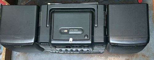 VINTAGE 1994 SONY BOOMBOX ~ Model CFD-550. Works But See Description For Details - Picture 6 of 10