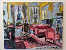 Original Oil Painting On Canvas 16x20 "Reazione A Catena" Bay Of Blood 1971