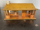 Roy Rogers Wild West Playset BAR-M-RANCH Tin Litho Log Cabin Marx Vintage 1950's