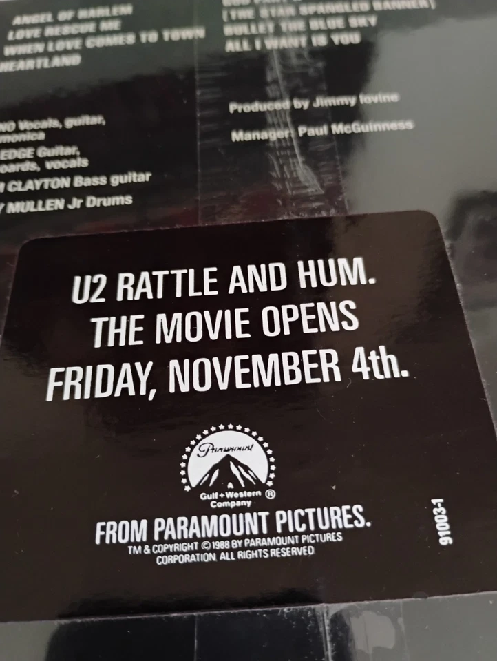 U2 - Rattle And Hum vinyl 1988 gatefold SEALED Original Press Island 91003-1 - Image 3 of 4