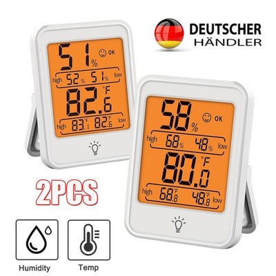 2PCS Digital Thermo Hygrometer Thermometer Luftfeuchtigkeit Temperaturmessgerät