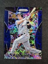 2019 Panini Prizm Navy Blue Kaleidoscope 7/35 Craig Biggio #295 Jersey Match HOF