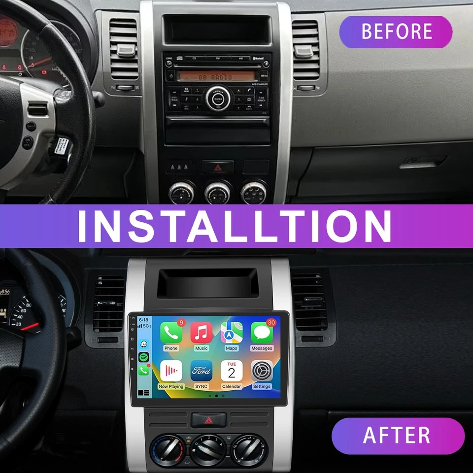 Für Nissan X-Trail T31 2007-2013 10.1" Android 15 CarPlay Autoradio GPS Navi RDS - Bild 4 von 4