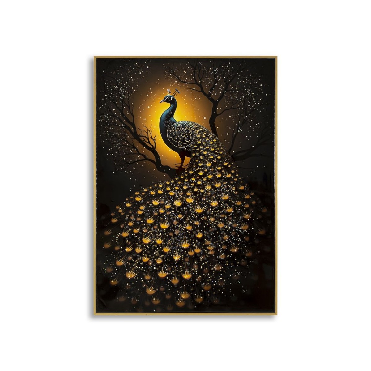 Tableau Peacock multicolore 70x100cm pour illuminer votre grand salon modernisé