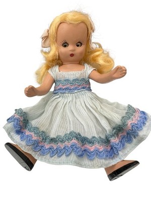 Nancy Ann Storybook Doll Blonde Blue Dress Snap 5.5 in Plastic