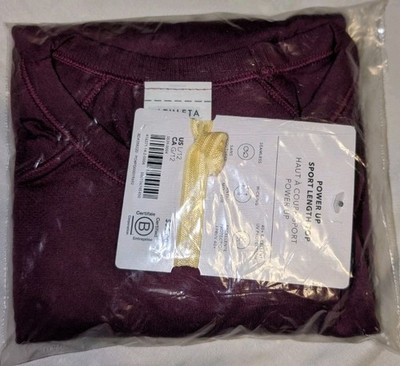 Athleta Girl Size L/12 Plum Long Sleeve Power Up Sport Length Seamless Top NWT