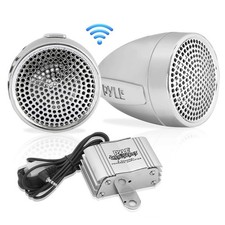 Pyle 300 Watt Weatherproof Motorcycle Speaker and Amplifier System w/ Two 2.2...