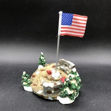 Vtg Cobblestone Corners Flagpole With Base Christmas Village Accessory 2002