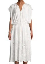 ASTR The Label Ivory White Eyelet Lace Boho size M Midi Lined Dress Ladies #CC