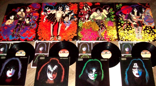 ALL 4 KISS SOLO LPS 1ST PRESS 1978 UNHUNG POSTERS INSERTS ACE FREHLEY RECORD VG