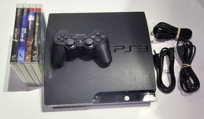 Sony PlayStation 3 PS3 Slim CECH-2501A 500GB HDD Console Bundle Restored In/Out