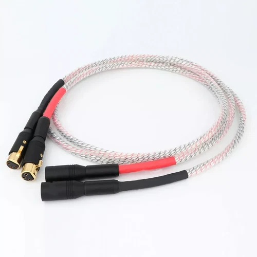 Pair Silver Plated Wire Hi-Fi XLR Balance Audio Cable With Hi-end XLR Connector - Picture 3 of 8