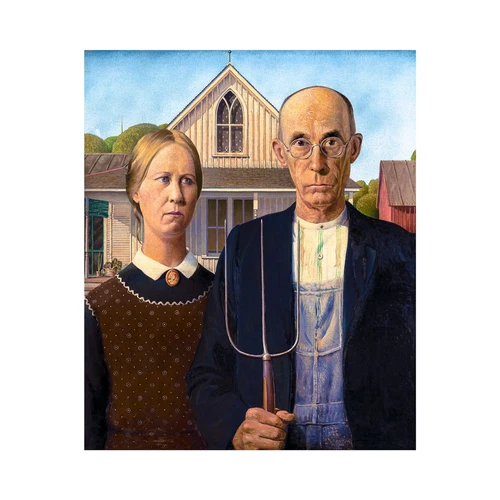 Grant Wood, American Gothic, 1930, Semi-Metallic Gloss, 32" x 40" - Picture 1 of 10
