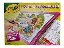 Crayola Light Up Tracing Pad Pink Writing  Drawing Art Colorful Kit For Kids
