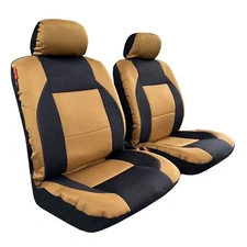 Waterproof Canvas Front Car Seat Covers Black Tan For Hyundai Santa Cruz