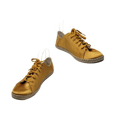 Tom's Sneakers 10W Lena Sunflower Satin Espadrille Lace Up