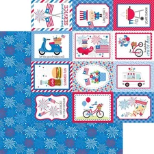 Summer Celebration Fireworks - Hometown USA Scrapbook Paper - 5 Sheets