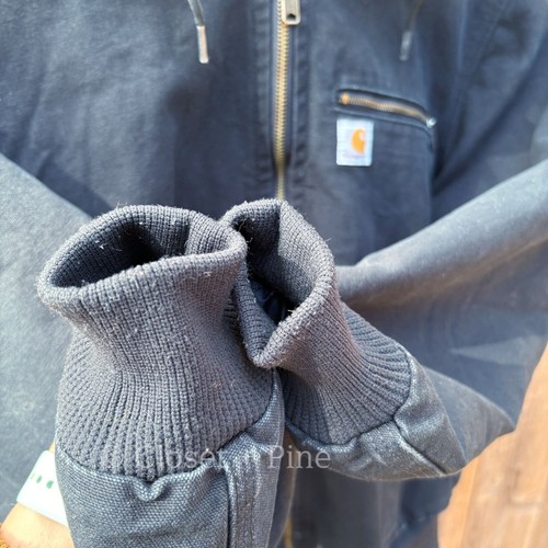 Carhartt Weathered Wildwood Jacket Black Size XL Hooded Sherpa Lined - Picture 9 of 18