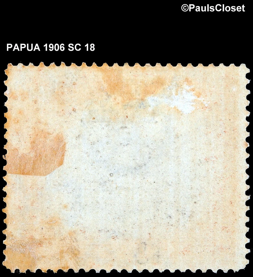 PAPUA NUEVA GUINEA 1906 SC 18 LAKATOI MARRÓN CON OP NEGRO "Papua." 2sh/6p MHR F/VF Foto 2 de 2
