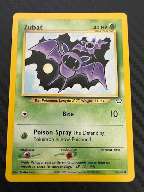 Pokemon TCG Zubat Neo Revelation 59/64 Unlimited Regular Common WOTC VLP