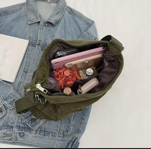 Corduroy Multifunctional Crossbody Bag with Free Gift - Picture 3 of 5