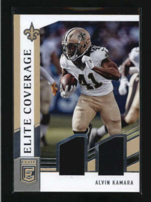 ALVIN KAMARA  2018 ELITE COVERALD SAINTS DUAL GAME USED WORN JERSEY  AH3803