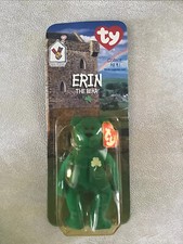Erin the Bear - 1997 Mcdonalds Ty Beanie Baby w/ Rare Errors 1993 Oakbrook