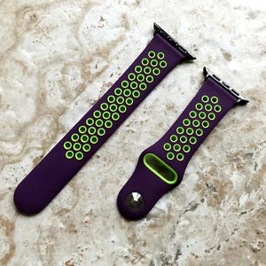 Purple with Green Rubber Band for Apple Watch Ultra 3 2 1, 11 10 SE 3 Series