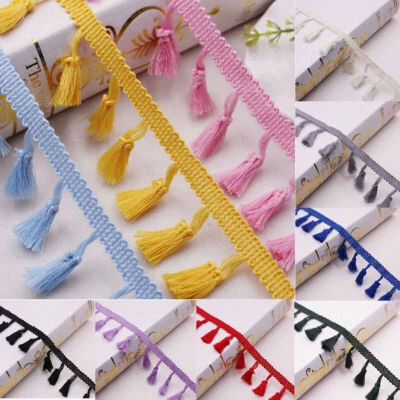 Polyester Baumwolle Fransen Spitze Buntes Band DIY Nähen Dangling Quaste Besatz - Bild 1 von 4