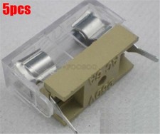 5Pcs Panel Mount Pcb Fuse Holder Case With Cover 5X20MM uq