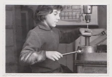 Young Schoolgirl Learning Craftsmanship Girl Hands-On Training at the Lathe Phot
