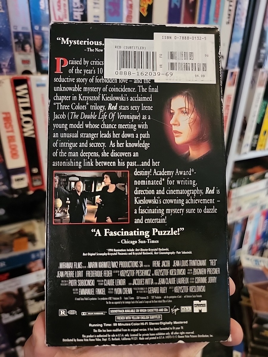 Red 1994/1995 VHS Irene Jacobs Rare Hard To Find Original Release