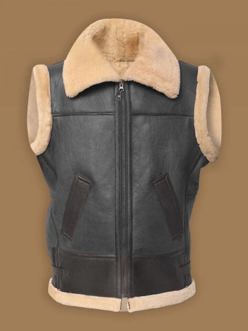 Faux sheepskin vest sale