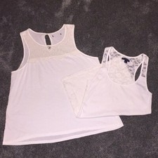 Two white lace tank tops