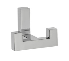 Image of Double Coat Hanger Hook Brushed Steel Chrome Matt Hat Door Wall Bath