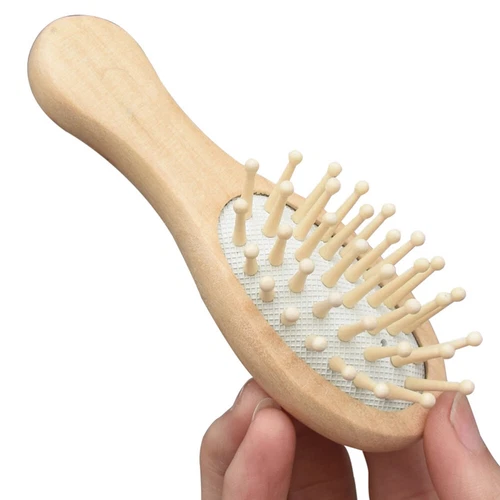Cepillo de viaje de bambú natural cepillo para peinar peine pequeño portátil - Imagen 6 de 11
