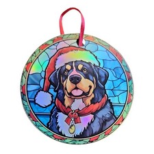 Christmas Puppy 2 Design Holographic Dog Ornament