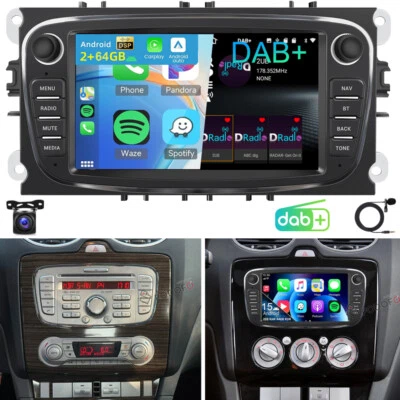 DAB+ 7" Autoradio Für Ford Focus II Mk2 2008-2011 Android 15 GPS Navi BT 2+64GB - Bild 1 von 4