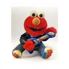 Tyco 1998 Rock and Roll Elmo Shake Rattle Roll w/ Guitar Plush Doll Toy Works