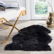 Premium Genuine Sheepskin Rug Black Real Australia Sheepskin Natural Luxury Fluf
