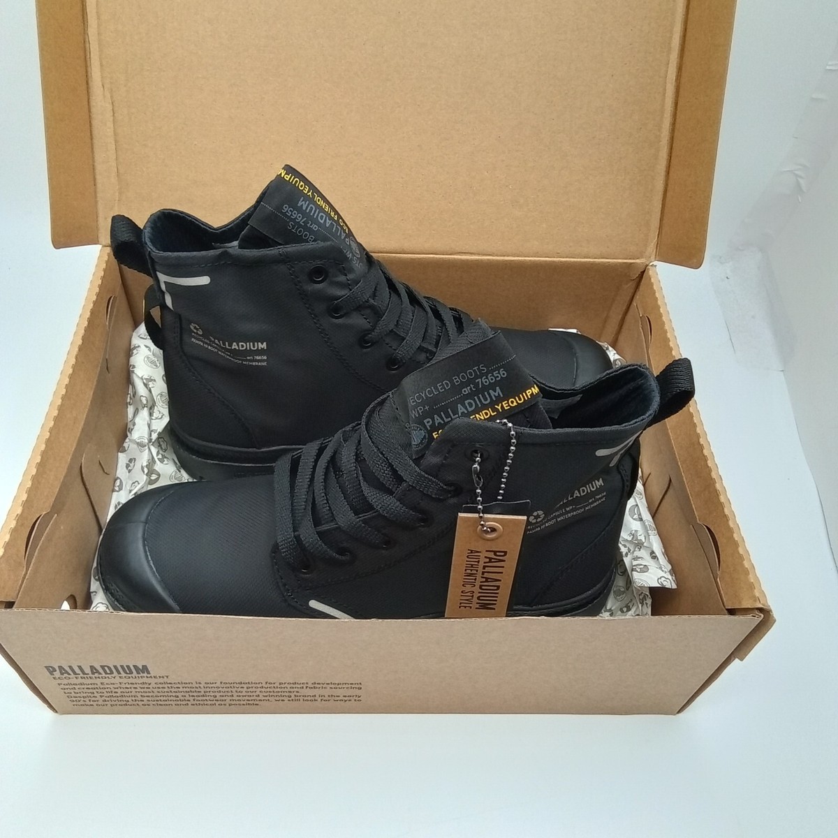 Palladium Men\'s Pampa Lite + RCYCLWP Black/Black Size 4 M Amazon.com: Palladium Unisex Pampa Recycled LT+ Waterproof  main image 3
