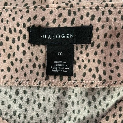 Halogen Scalloped Polka Dot Cami Top M Beige & Black Polyester Womens Blouse - Picture 5 of 6