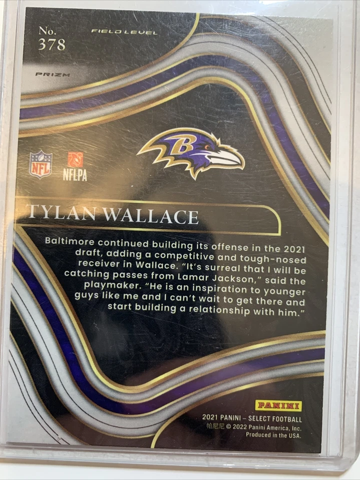 2021 Panini Select COSMIC PRIZM SSP Tylan Wallace Field Level RC Rookie #378 - Image 2 of 3