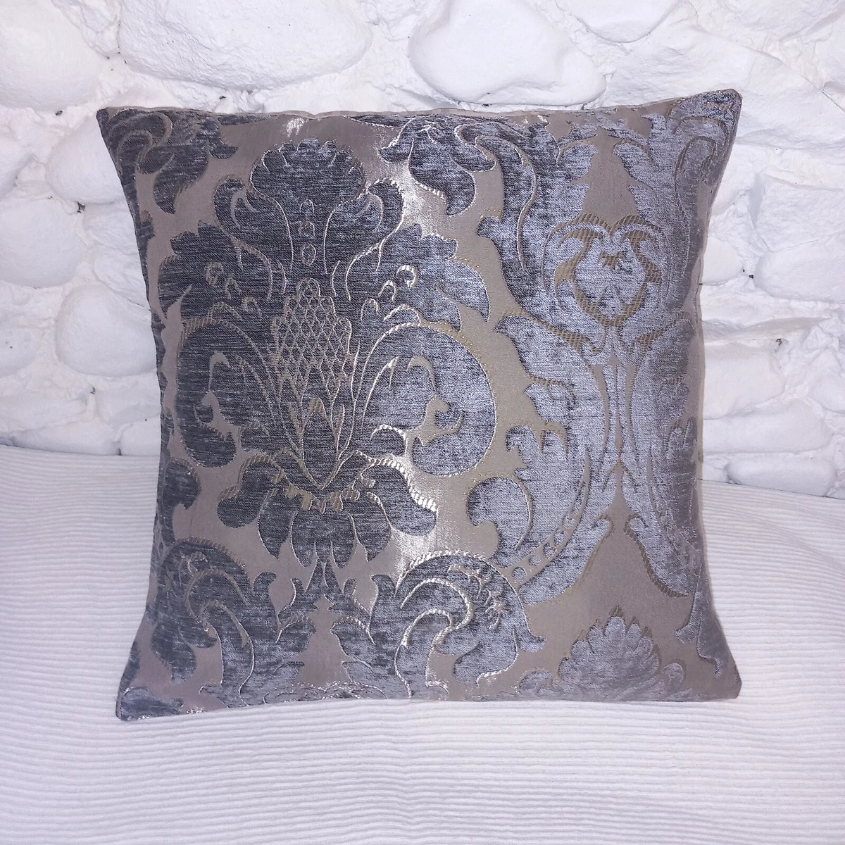 Taupe sales velvet cushion