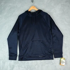 Tek Gear Warmtek Hoodie Mens Small Performance Fleece Pullover Black Blue New  