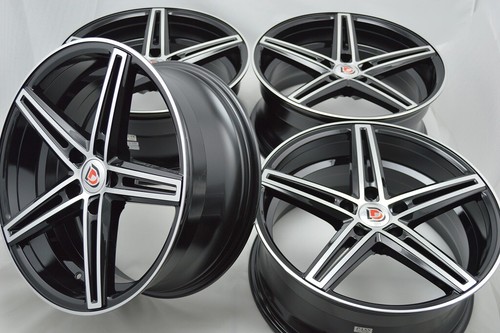 Set of 4 New 19x8.5 DDR Talon Black Polished Face 19