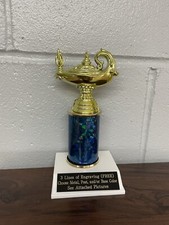3 3/4  Lamp Of Knowledge Trophy With 3  Post. Please See All Photos 