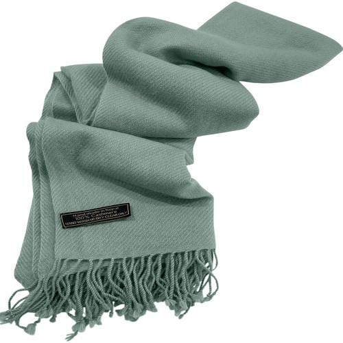 Laurel Green 100% Cashmere Shawl Pashmina Wrap Hand Made in Nepal CJ Apparel NEW - Picture 12 of 12