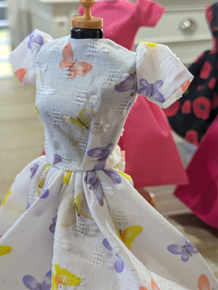 Summer Cotton Dresses with Splashes of Colour to Fit 12 inch Dolls NO